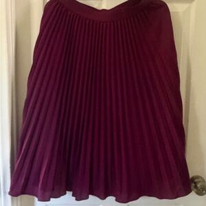 Grace Karin Burgundy Pleated Circle Skirt